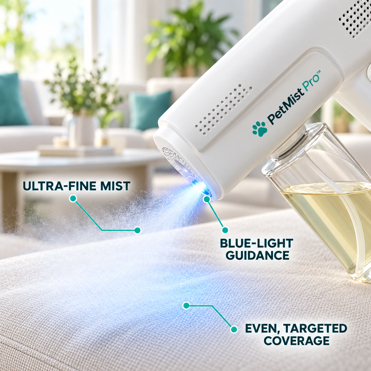 PetMist Pro™ — Blue-Light Pet Odor Eliminator