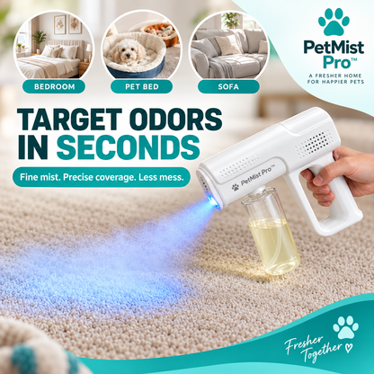 PetMist Pro™ — Blue-Light Pet Odor Eliminator
