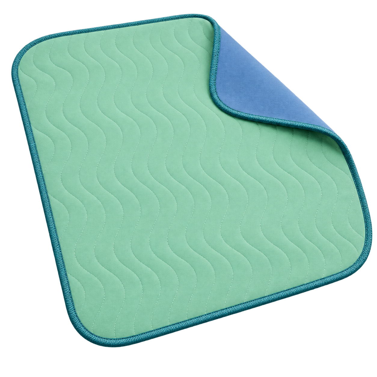 Washable bed pad with quilted surface and non-slip backing